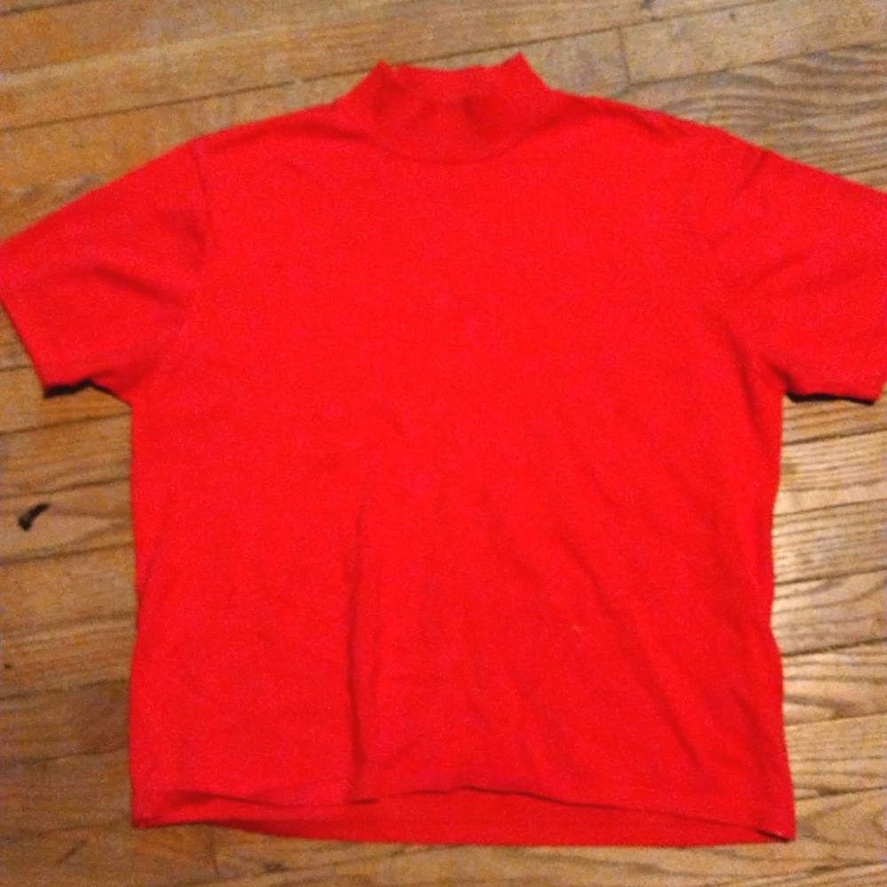 Red, retro turtleneck